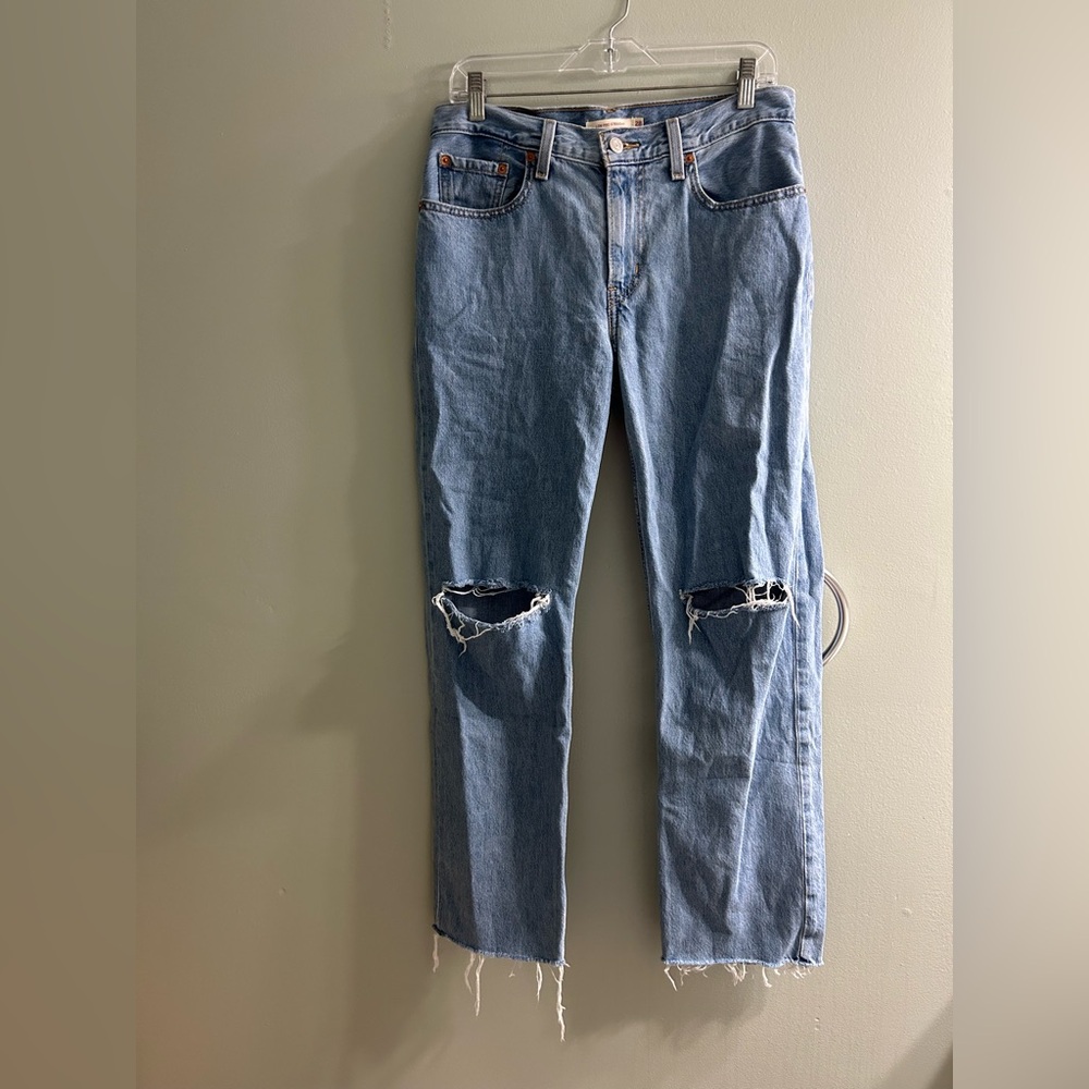 Levi’s low pro straight leg jeans distressed busted knee - Picture 4 of 8